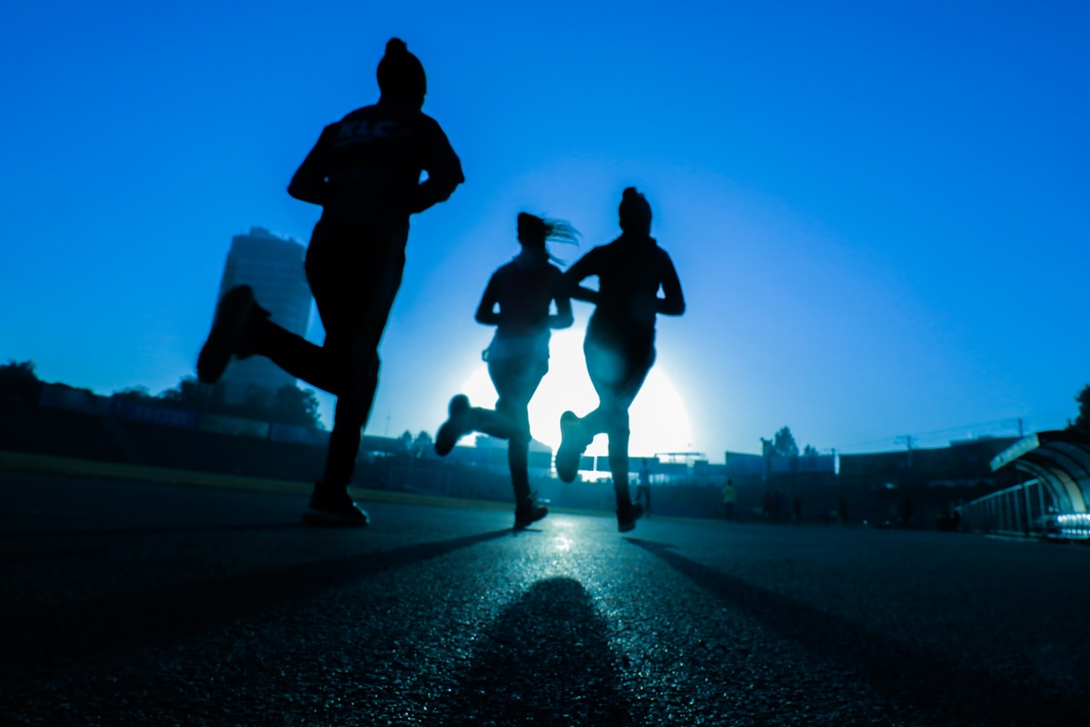Runner wearing a skull cap in winter